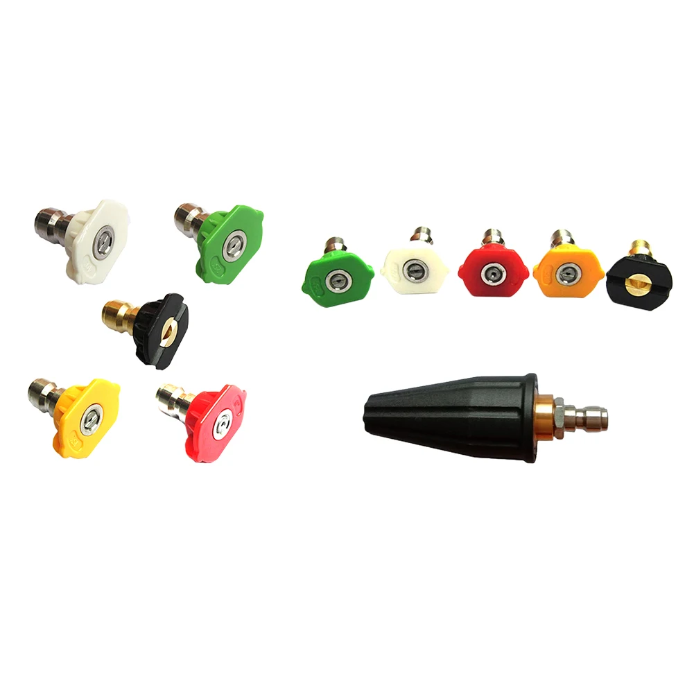5/6개 고압 세척기 분사 노즐 팁 1/4인치 피팅 4000 PSI 압력 세척기 제터 노즐 자동차 세척 액세서리
