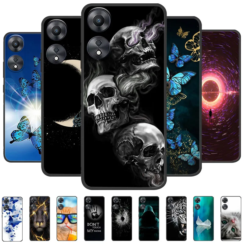 Per Oppo A78 5G Custodia Cover Fundas Custodia Protettiva In Silicone Tpu Nero Morbido Per Oppo A 78 A78 5G Paraurti Coque Cph2483 Cph249