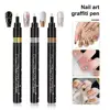 Nail Painting Pen Nail Design Pen Nail Art Pen Set for Diy Salon Fine Tip Chrome Marker for Glossy Mirror Effect Painting Gel 4