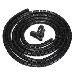 Multi - Size Cable Spiral Wrap and Tidy Organizer - 15mm 2meter (Black)