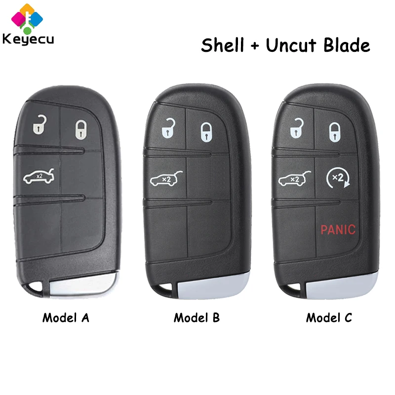 

KEYECU Smart Remote Control Key Shell Case With 3/ 5 Buttons Fob for Jeep Grand Cherokee 2013-2019 for Dodge Durango 2014-2022
