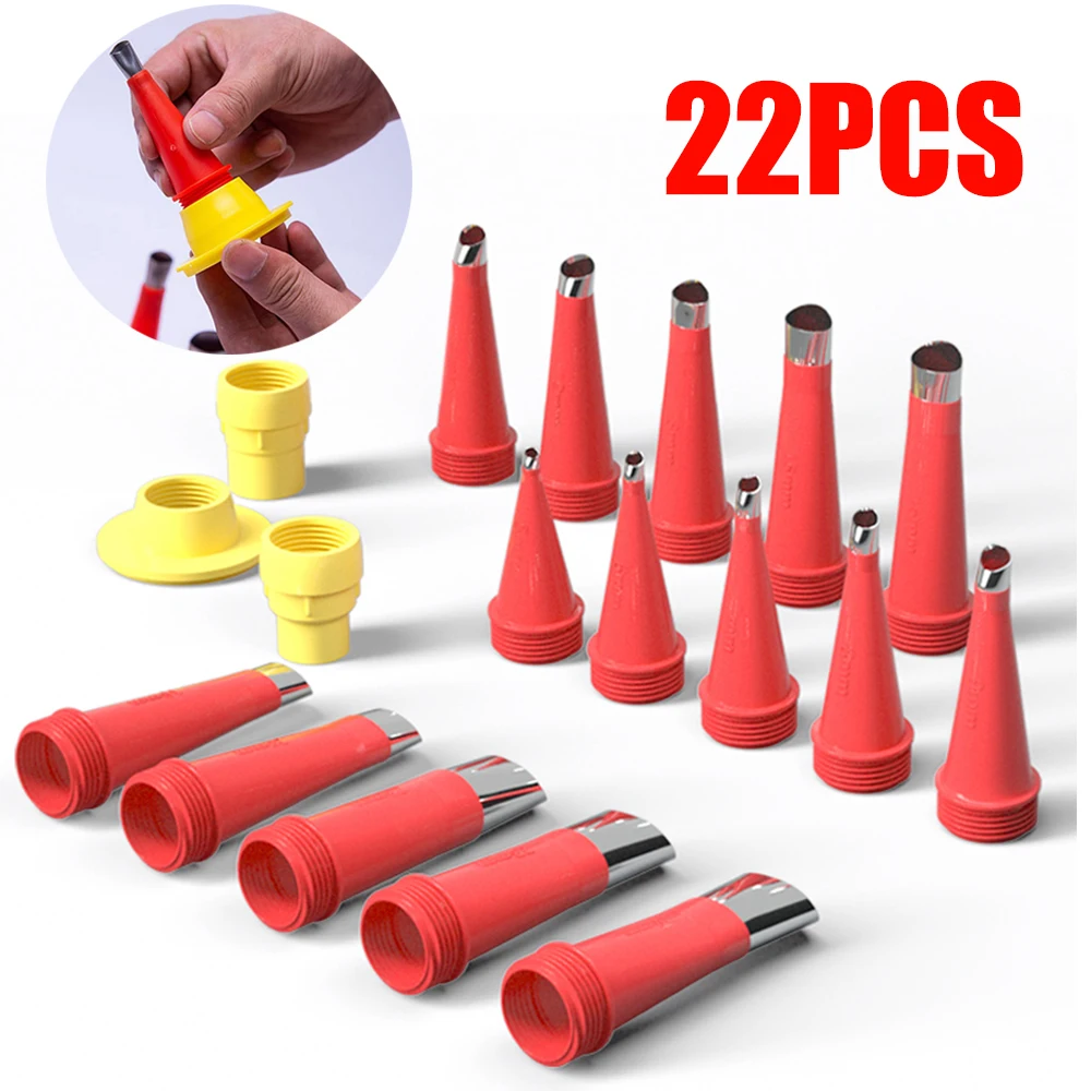 22PCS Stainless Steel Caulk Nozzle Applicator Caulking Finisher Glue Tool Kitchen Bathroom Sink Silicone Sealant Finishing Tool 2