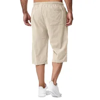 Men's Spring And Summer Cotton Sweatpants Jogging Pants Loose Casual Beach Vacation Capri Pants 2