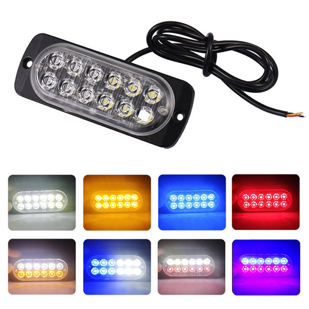 

12 Led Car Strobe Warning Light Cheap Strobe Grille Flashing Lightbar Truck Auto Beacon Lamp Amber Traffic Lights Accessories
