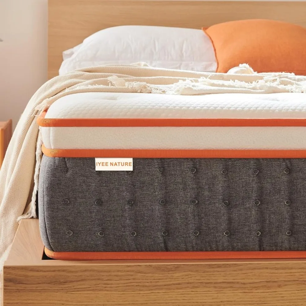 

King Mattress,14 Inch Mattress in a Box,Individually Pocket Coils for Motion Isolation,King Bed with Cooling Cove,Medium Soft
