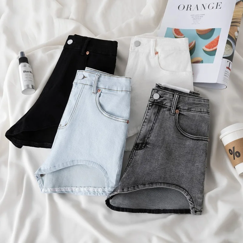 Four Color Summer Elastic High Waist Denim Shorts Women Casual Skinny Ladies Streetwear With Hip Lift Hot Pants Sexy Y2K XS-2XL