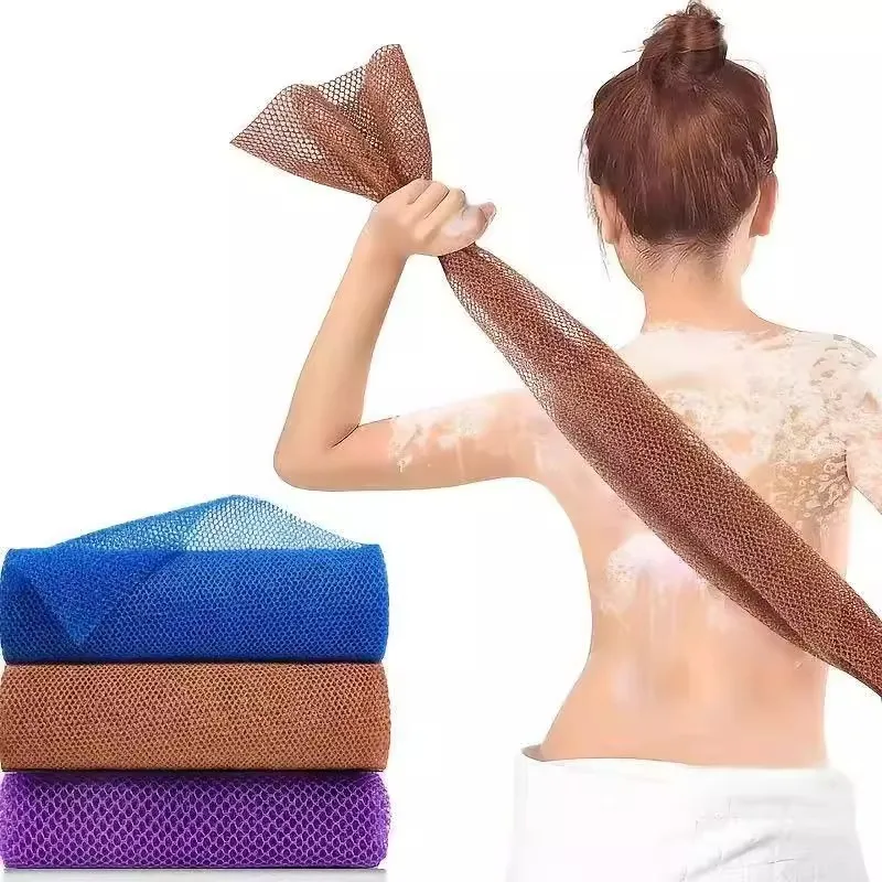 African Exfoliating Net Sponge Body Scrubber Long Mesh Bath Towel Shower Quick Foaming Lightweight Wash Cloth Loofah Alternative 1