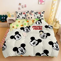 Ensemble de literie imprimé Mickey, housse de couette, cadeaux de Noël, dessin animé confortable avec taie d'oreiller, adapté aux enfants et aux adultes 4