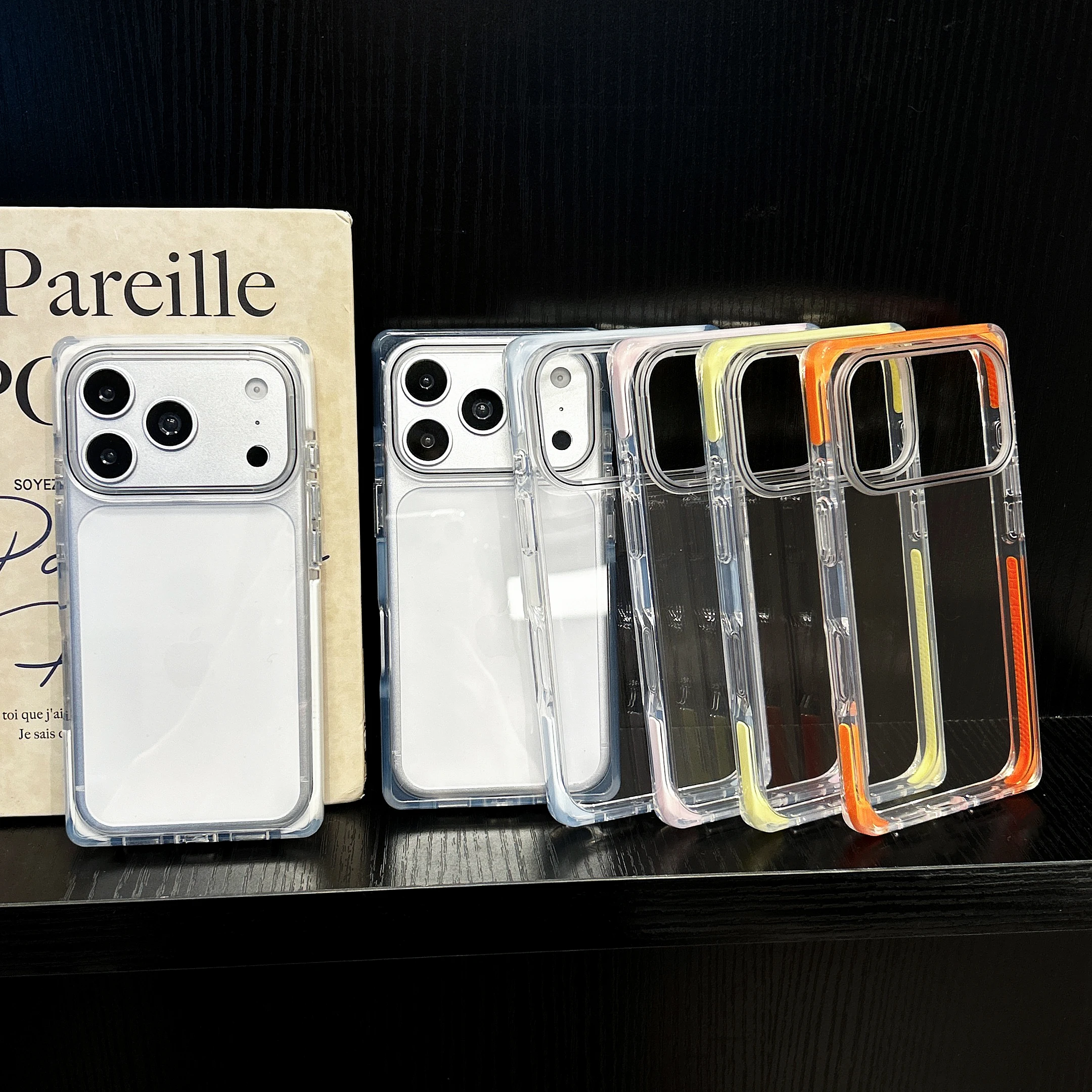 Elegant Clear Acrylic Anti-Yellowing Shockproof Phone Case with Soft TPU Frame
