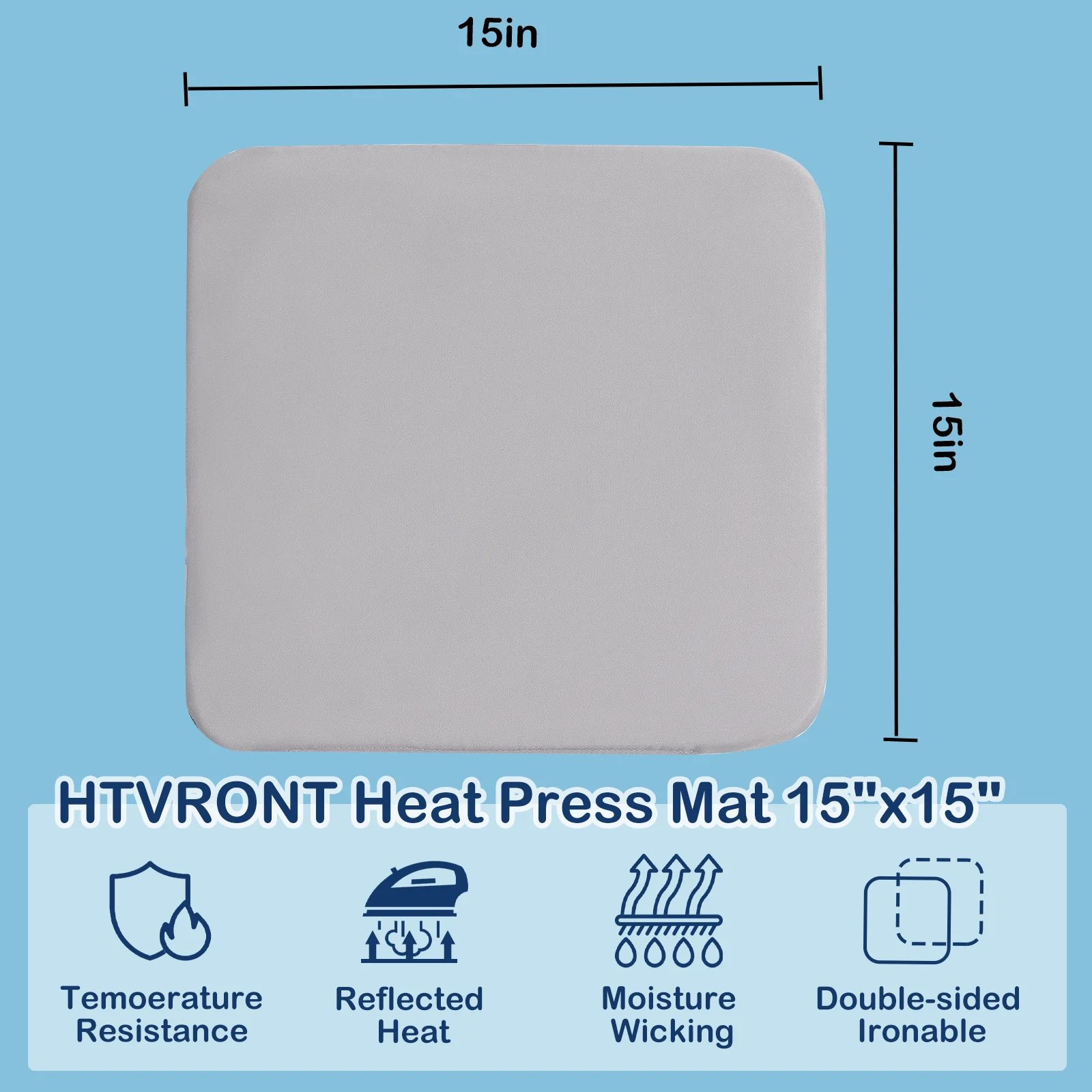HTVRONT Easy Press Protective Resistant Mat Pad 8"x10" Heat Press Mat for Heat Press HTV T-Shirt For Heat Press Machines 7