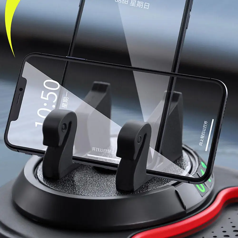 Car Multi-Functional Non-Slip Mat With Mobile Phone Holder Available In Black Red Rotatable Silicone Dashboard Car Pad Mat