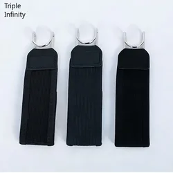 Innovative Elastic Invisible Men's Belt - Black Stretch Velcro with Metal Hook, Ideal for Outdoor and Work Pants (Quantity Three)