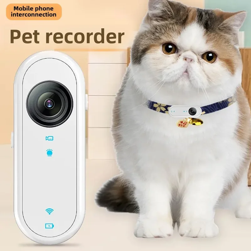 HD 1080P Pet Camera Waterproof Wearable Pet Recorder WiFi Anti-Shake 400mAhBattery Magnetic Mount Dogs Cats Video Live Streaming