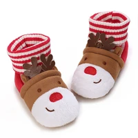 Cute Cartoon Christmas Warm Baby Walking Shoes Winter Boys And Girls Shoes 0-18 Months Deer Role-Playing Baby Soft Shoes 4