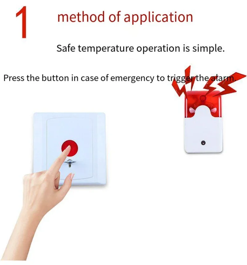 Emergency Alarm Elderly Pager Disabled Bathroom Sound and Light Guard Alarm One Button System