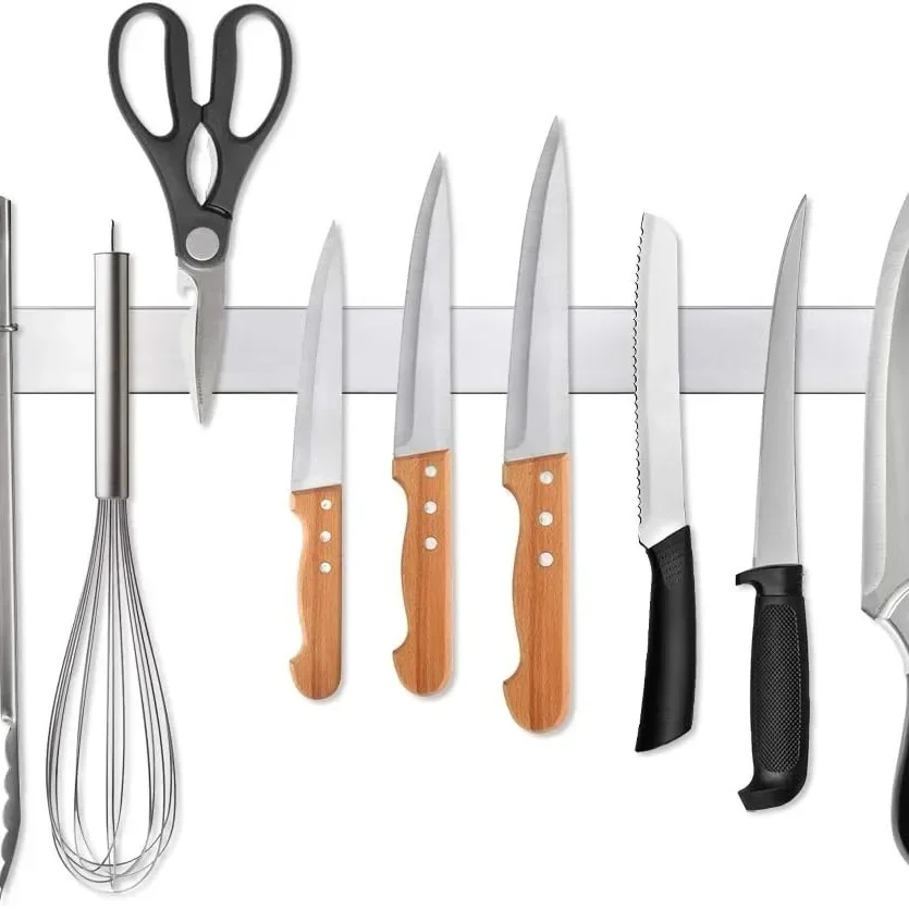 Knife Holder 10inch Stainless Steel Knife Stand Magnetic Knife Holder Wall Block Storage Rack for Knives Kitchen Accessories Organizer