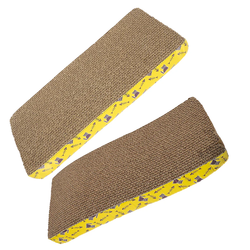 

2 Pcs Cat Scratching Post Claw Grinding Board Pet Toy Pad Mat Funny For Cats Corrugated Paper Household