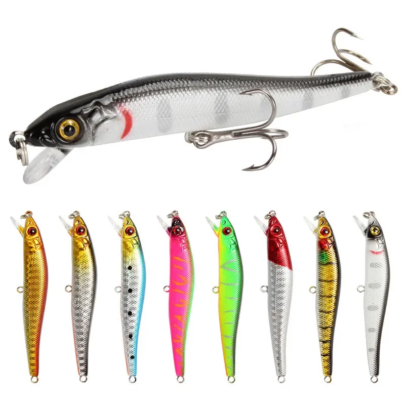 1pcs Minnow Fishing Lure 3D Eyes 8.5cm 5.8g Crankbait Wobblers Artificial Hard Bait Bass Pike Carp Fake Bait Pesca
