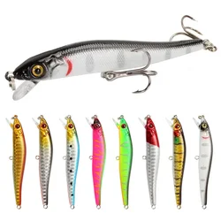 1pcs Minnow Fishing Lure 3D Eyes 8.5cm 5.8g Crankbait Wobblers Artificial Hard Bait Bass Pike Carp Fake Bait Pesca