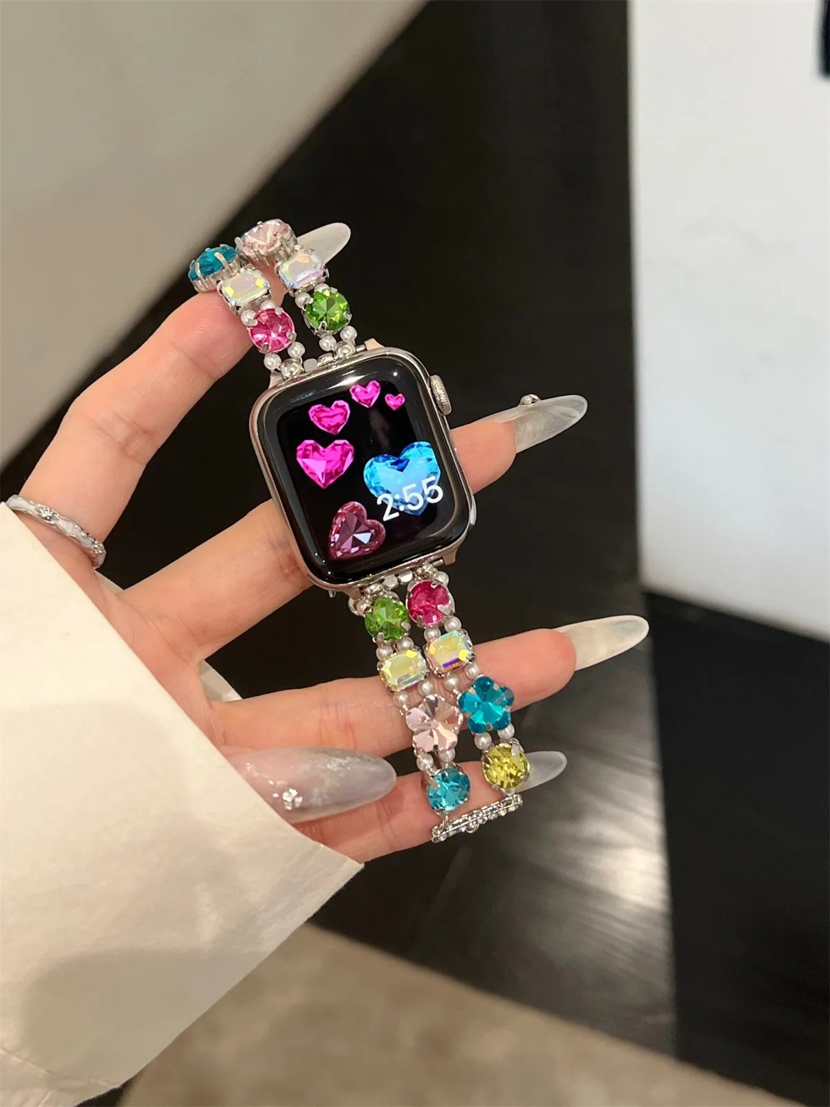 Cinturino per orologio in acciaio inossidabile per gioielli per iWatch Ultra 2 Series 10/9/8/7/6/5 Cinturino per orologio alla moda 42/44/45/46/49mm 38/40/41mm_voghion.com