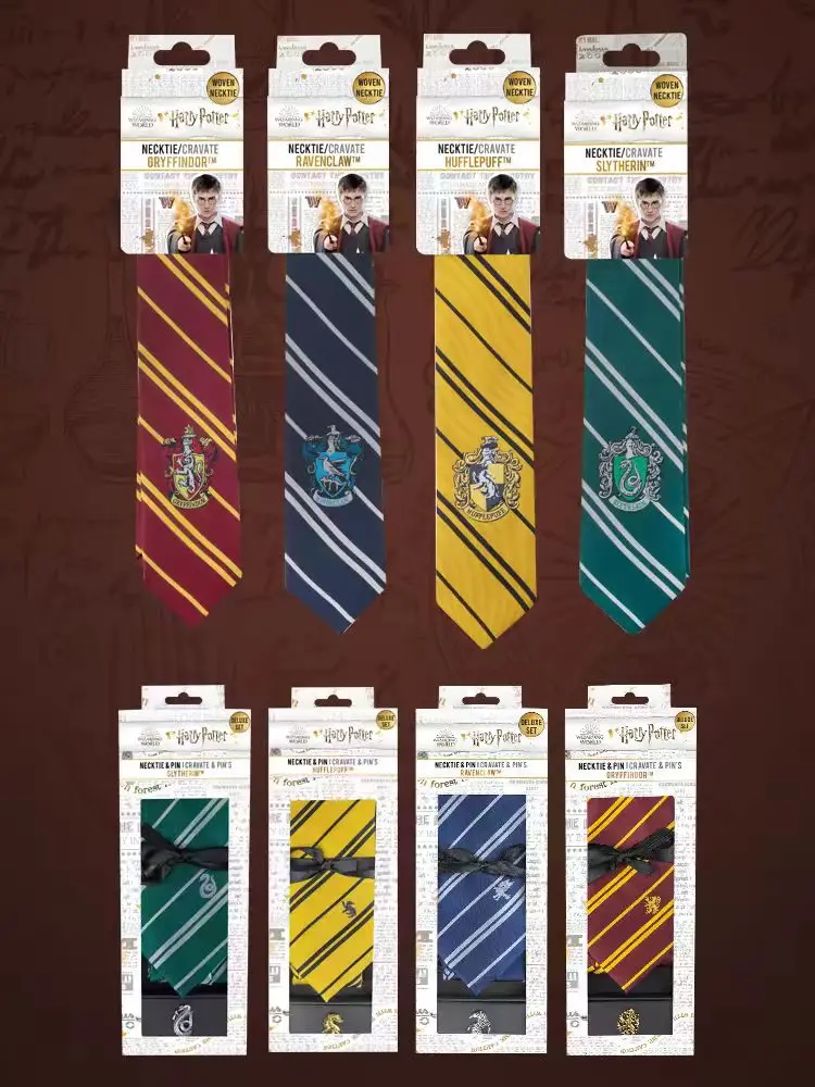Anime Harry Potter Men Tie Gryffindor Slytherin Wizardry School Badge Striped Tie Halloween Cosplay Accessori Di Abbigliamento Puntelli