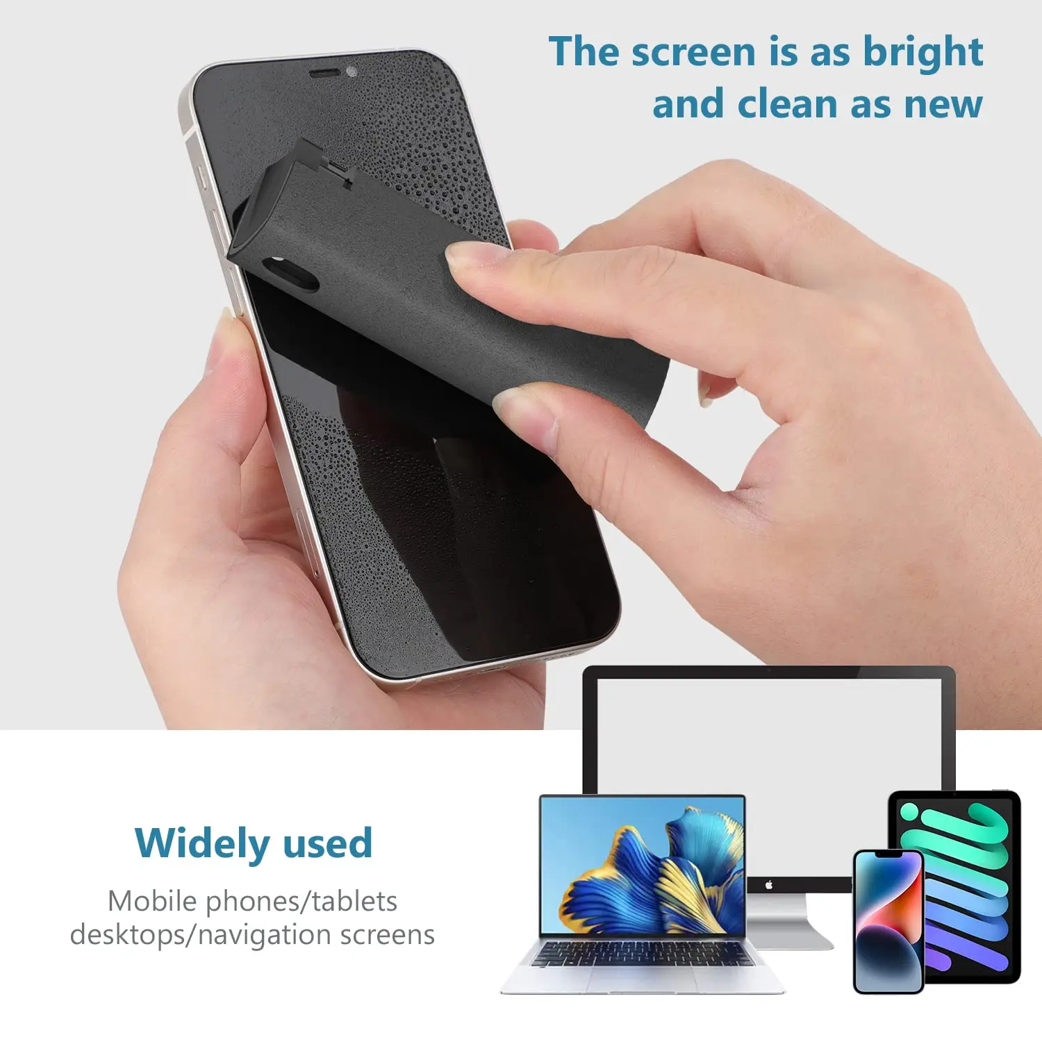 Microfiber Screen Cleaner Spray Set with Cloths for Electronics & Glasses