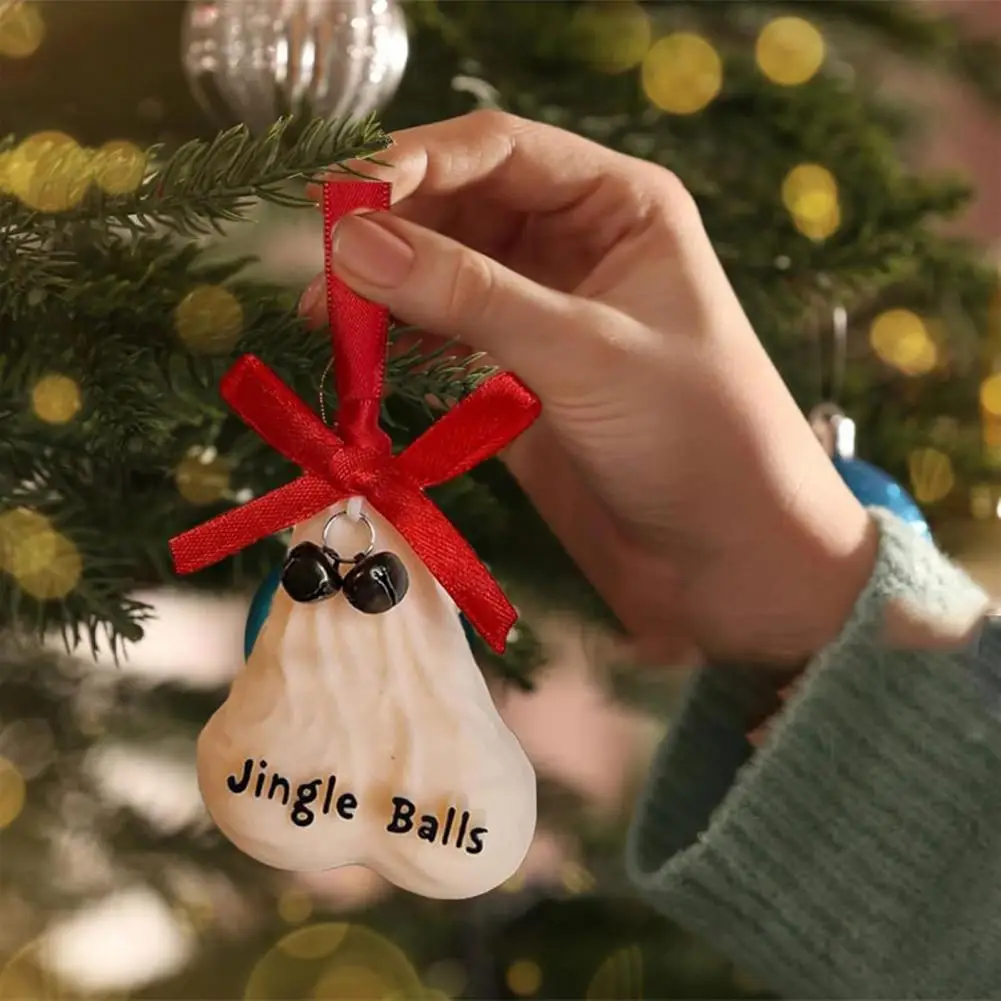 Novelty Jingle Balls Bauble 1/2/3Pcs 3D Balls Christmas Ornament Naughty Prank Egg Gag Christmas Tree Hanging Decoration christmas decorations