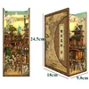DIY Wooden Book Nook Shelf Insert Kits Balloon Cherry Blossoms Bookends Miniature Building Kits Bookshelf For Friends Gifts 5