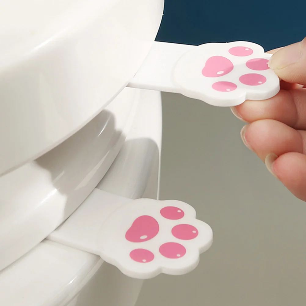 6 Pcs Cat Claw Lid Lifter Toilet Seat Cover Self Adhesive Knob Holder Pp Elder Paw Bathroom Accessories