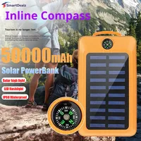 50000mAh Power Bank Fast Charging Outdoor Large Capacity External Battery Solar PowerBank Flashlight For iPhone Xiaomi Samsung 1