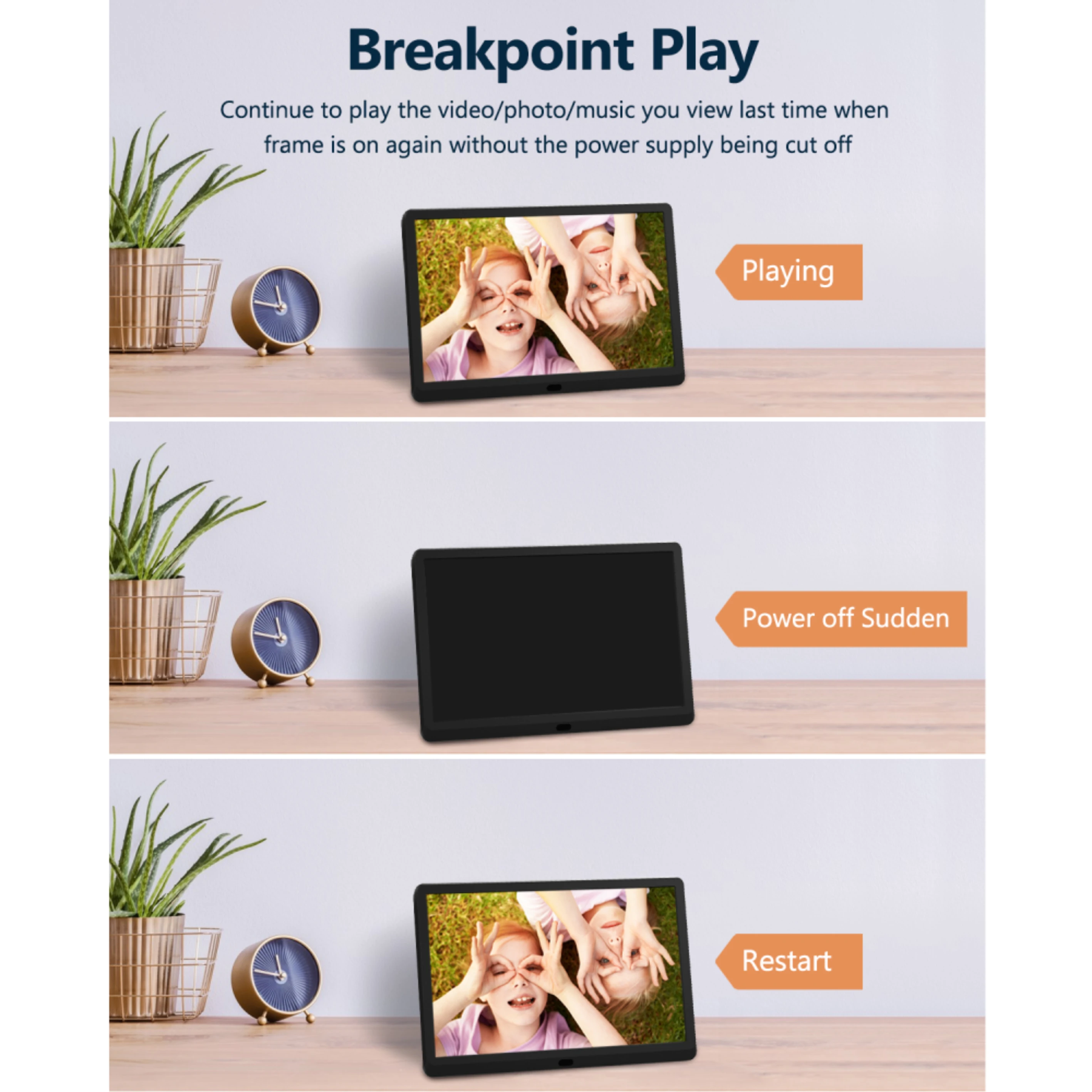 Acrylic Digital Photo Frame 10 Inch 8 Inch 7 Digital Photo Frame with 1920x1080 IPS Screen Digital Picture Frame with 1080P Video Music Slideshow