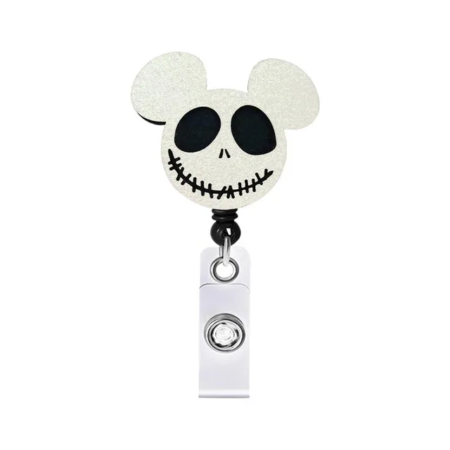 Newest Cool Felt Ghost All Saints' Day Badge Reel Retractable ID Badge  Holder With 360 Rotating Alligator Clip Name Holder