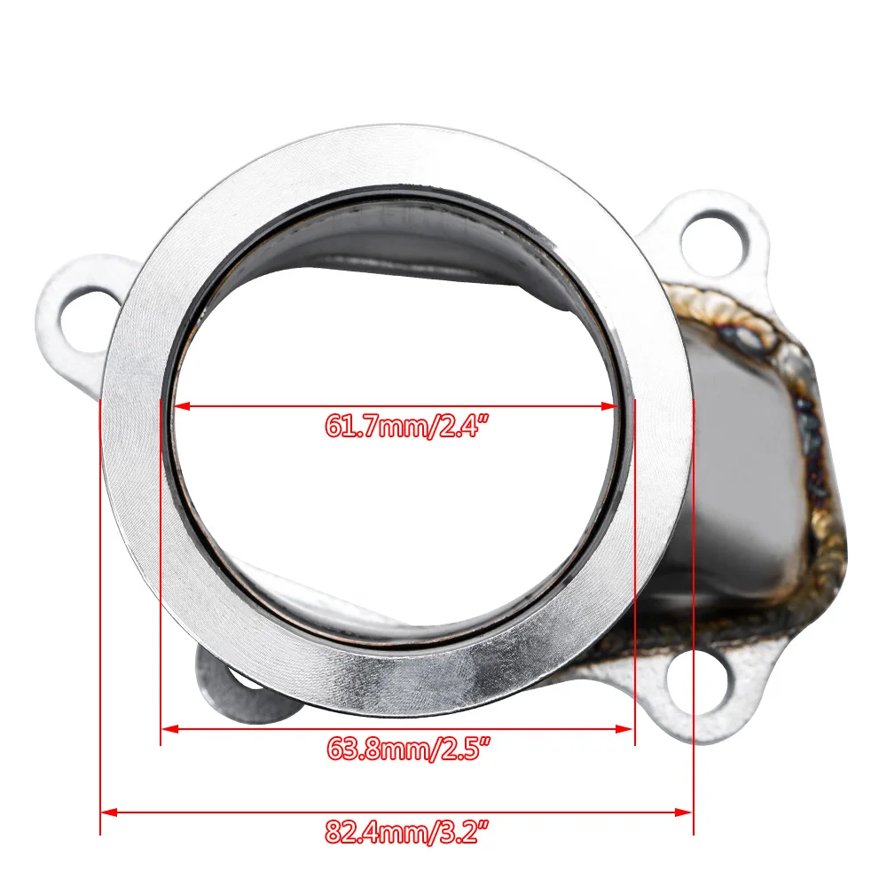 WLR-Stainless Steel Adapter for T25 T28 GT25 GT28 2.5" 63mm V- band Clamp Flange Turbo Down Pipe Adapter WLR4833