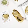 Heart Shape Golden Storage Tray Home Decoration Accessories Metal Jewelry Display Plate Iron Fruit Plate For Kitchen Orgainzer 2