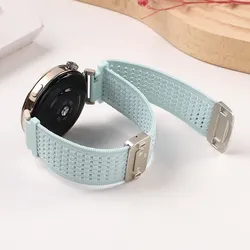 Premium Fabric Nylon Wristband Bracelet, 20mm/22mm Adjustable Strap - 22mm (Mint green)