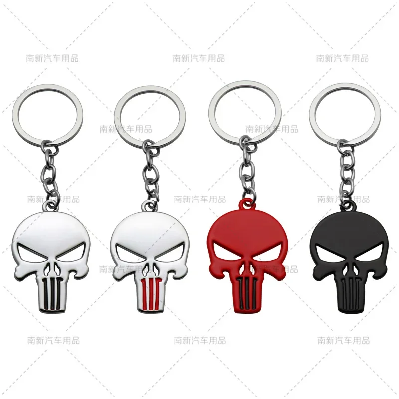 

Punisher Keychain Skeleton Ghost Keychain Automotive Creative Metal Keychain