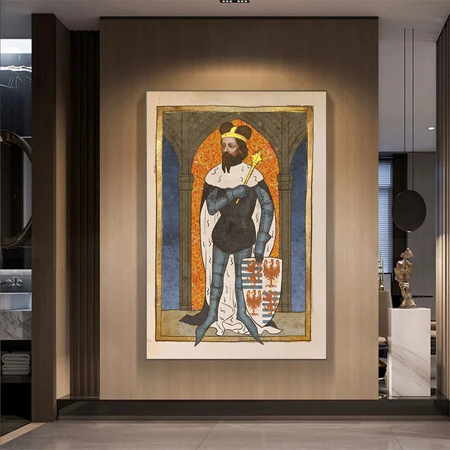 Medieval Art Poster Sir Hanush of Leipa Sir Hans Capon King Charles IV