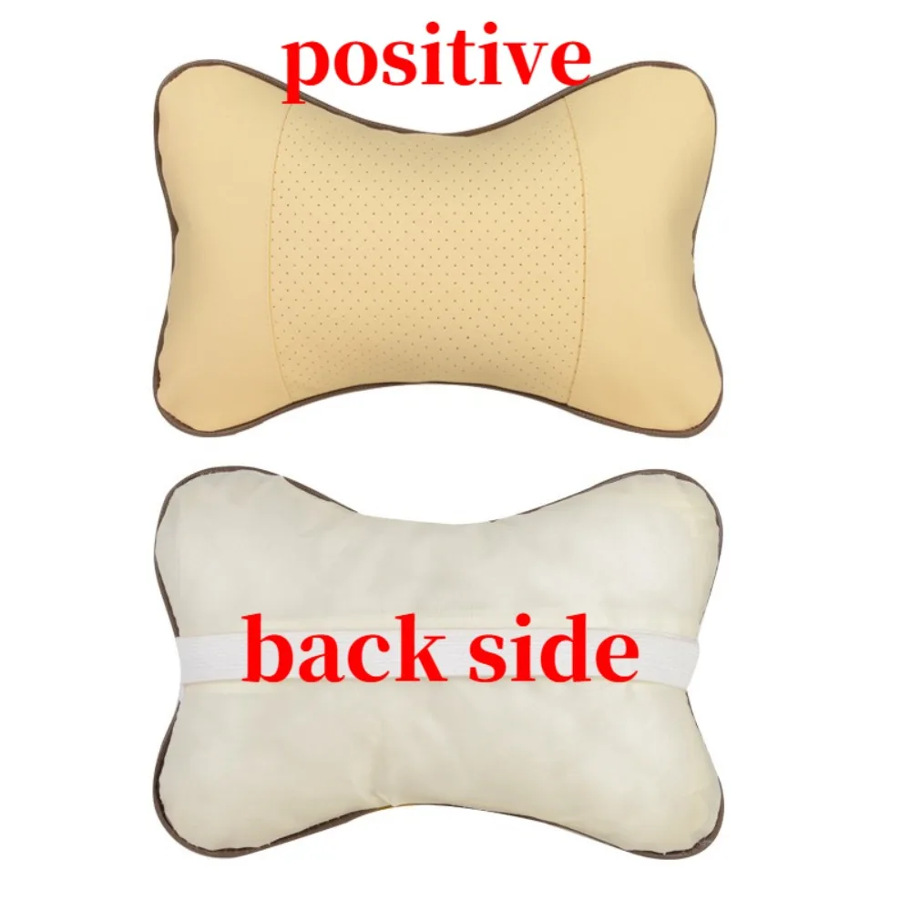 Premium PU Leather Car Neck Pillow for Head Pain Relief - Filled with Soft Fiber