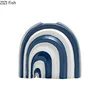 Blue and White Stripes Ceramic Vase Desk Decoration Artificial Flower Decorative Flower Arrangement Vases Room Aesthetic Decor 6