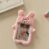 Original Cute Bear and Pink Rabbit Plush Card Holder Set for Korean Ins Polaroid Guka Small Card Display Pendant 4