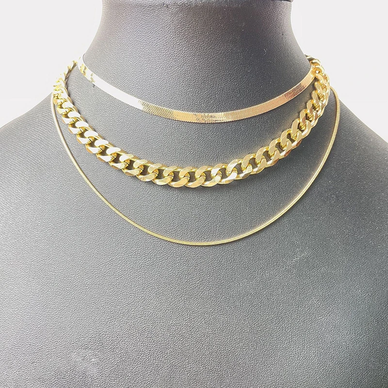 Collana Girocollo A Strati In Lega | Catena Serpente E Spina Di Pesce | Con Perline Tonde | Gioiello Donna Argento | Regalo Di Compleanno