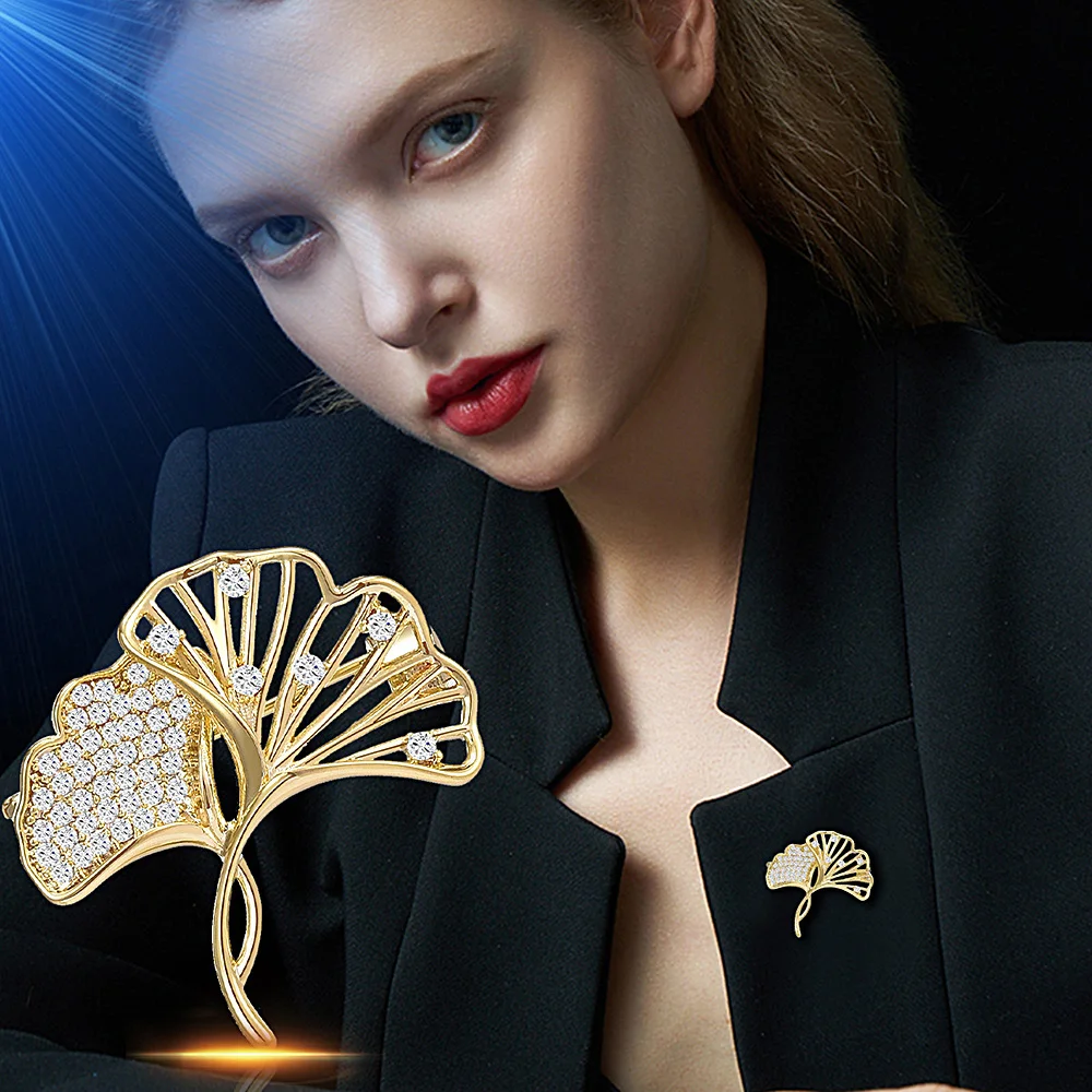

Plant Lotus Leaf Brooch Crystal Rhinestone Curly Lotus Leaves Brooches for Women Butterfly Shape Accessories Gifts