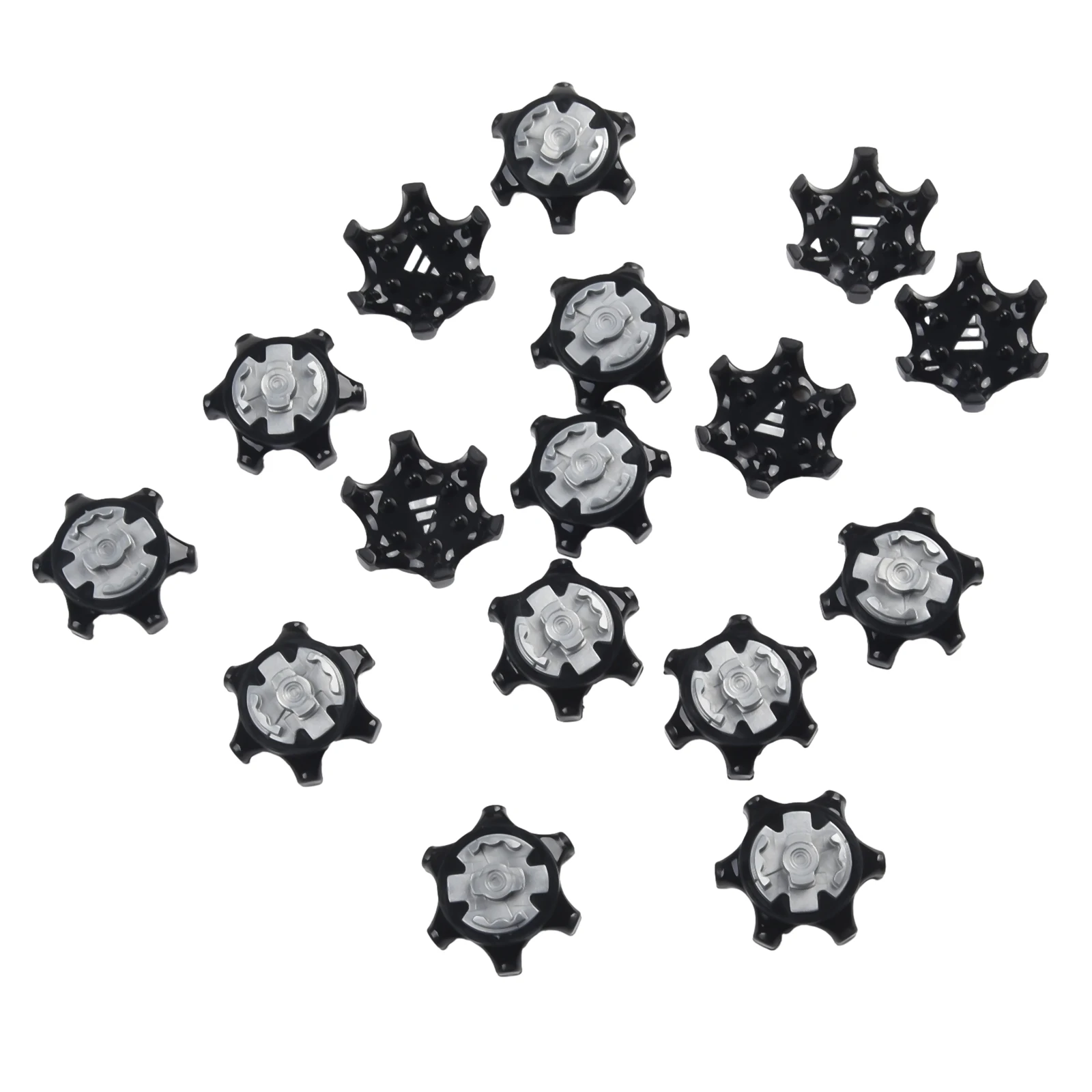 30pcs Golf Shoe Spikes Replace Clamp Cleat Screw-in Removal Tools Plastic Black Golf Supply Part For Superior Comfort Durability