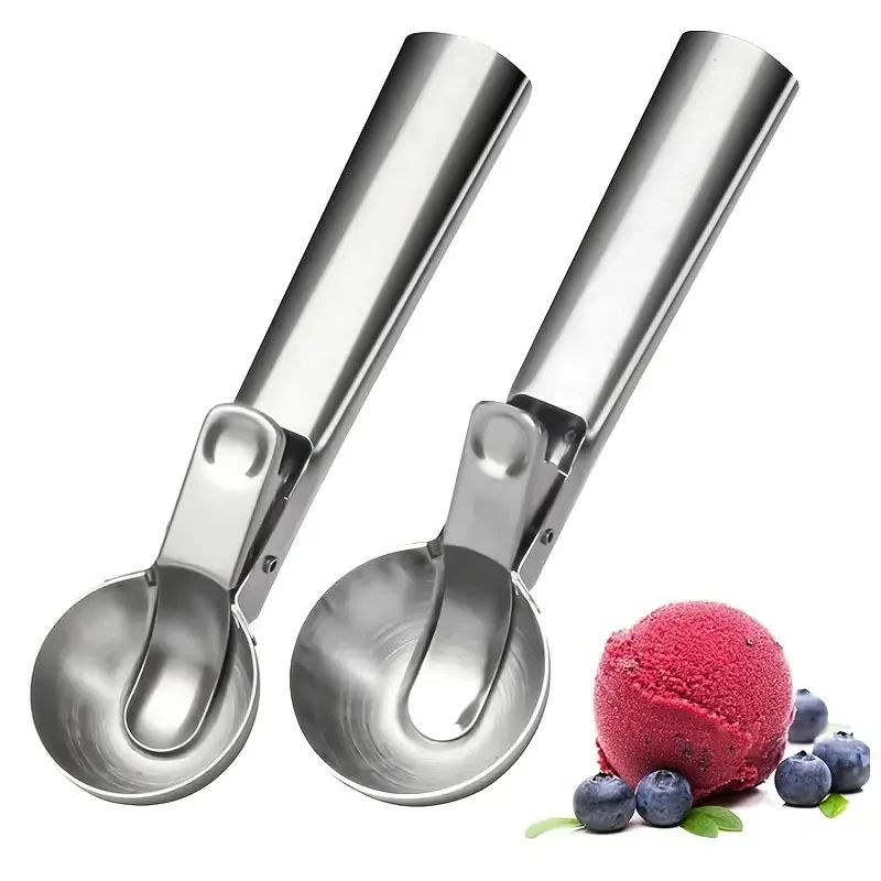 Stainless Steel Ice Cream Spoon Squeezed Fruit Watermelon Spoon Fruit Digging Ball Ice Cream Digging Dessert Tool