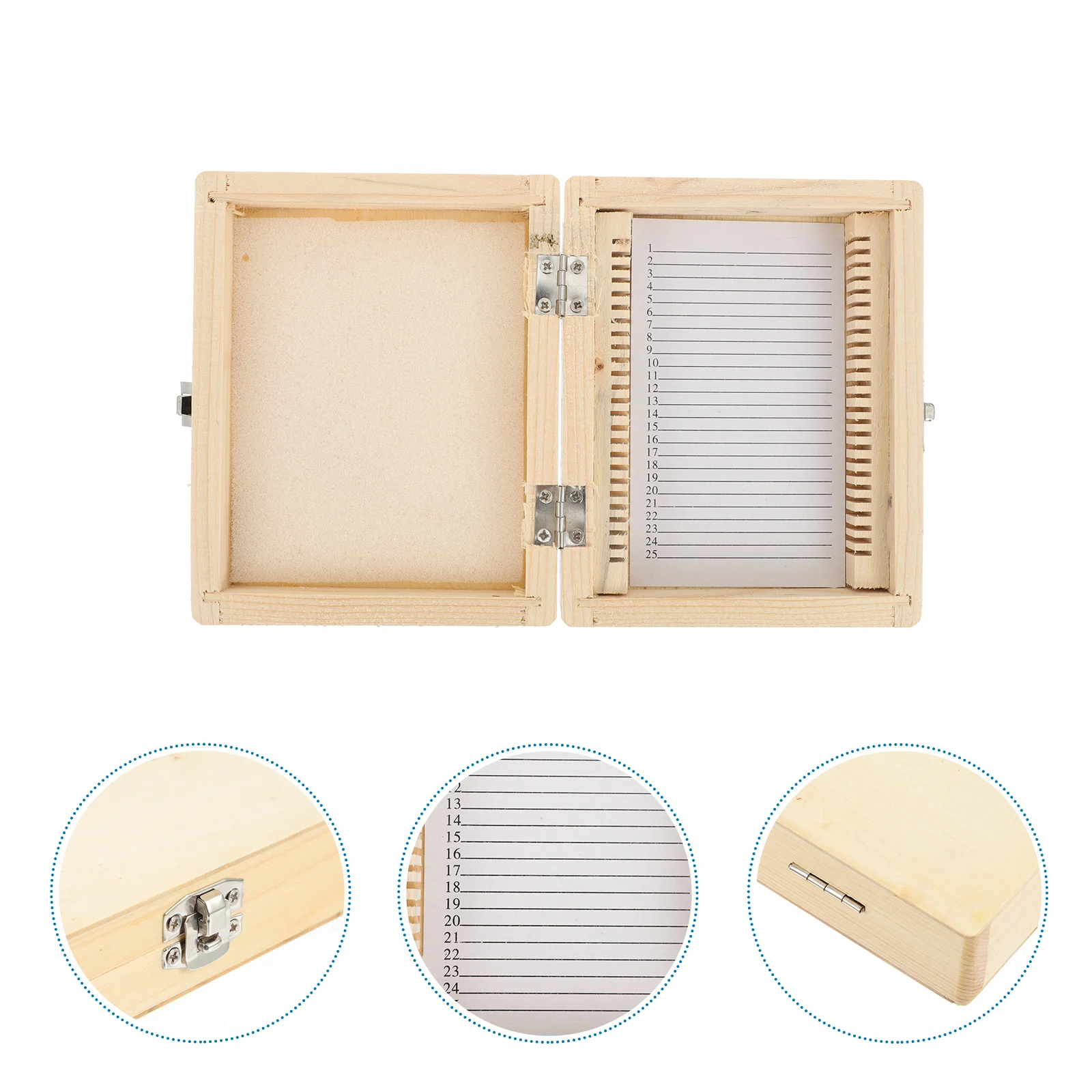 

Slide Box Microscope Holder Multiple Slots Slideshow Storage Wood Container Wooden