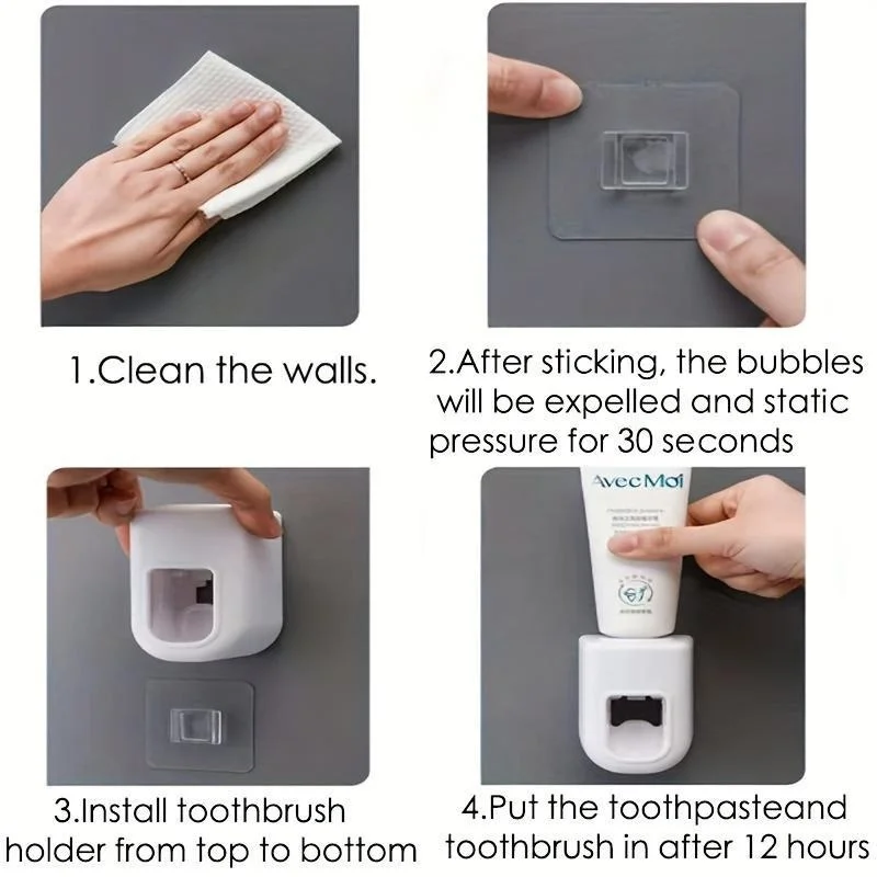 Waterproof Automatic Toothpaste Dispenser Wall Mount Toothpaste Squeezer Holder Bathroom Tools Accessories