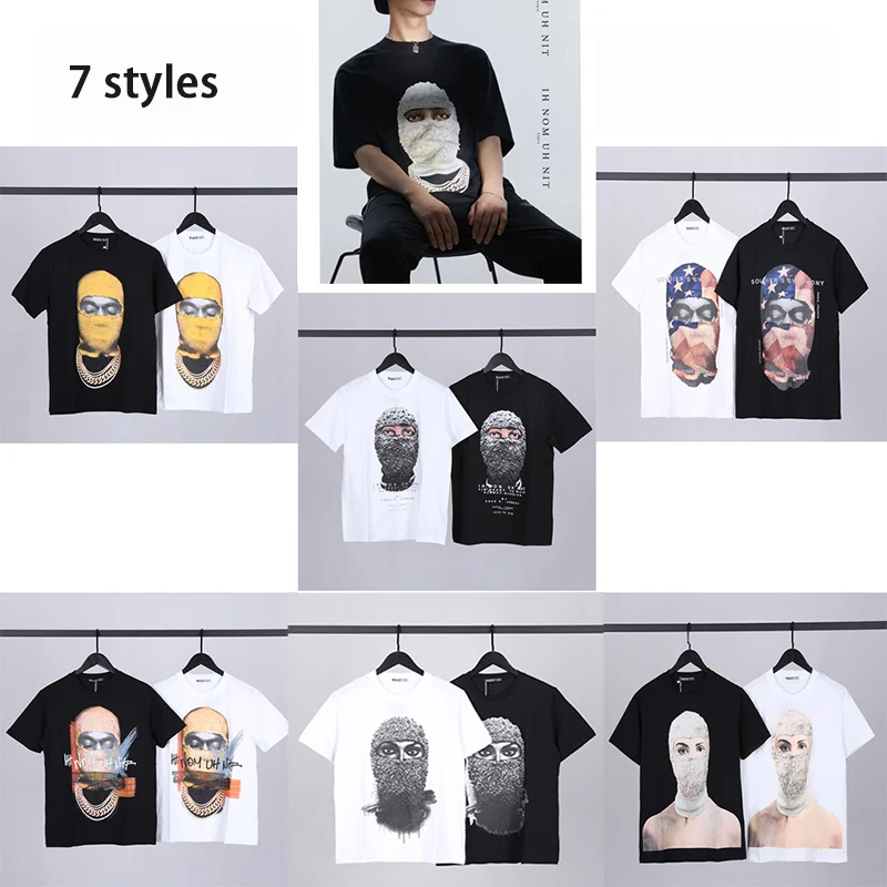 

2021ss hip hop casual T-shirt summer Pearl Mask print IH NOM uh nnt men's street Crewneck T-Shirt Top