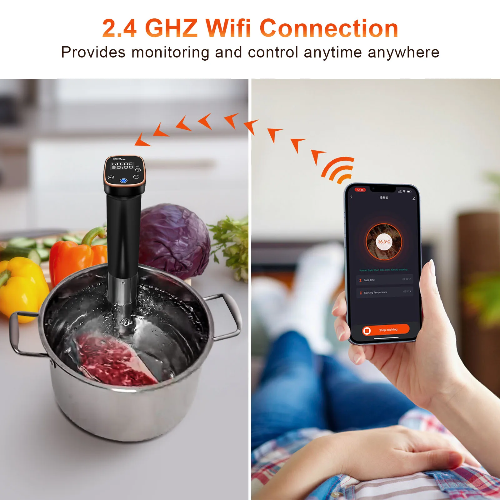 WITHWITHOUTWiFiGenerationStainlessSteelSousVideCooker1100W