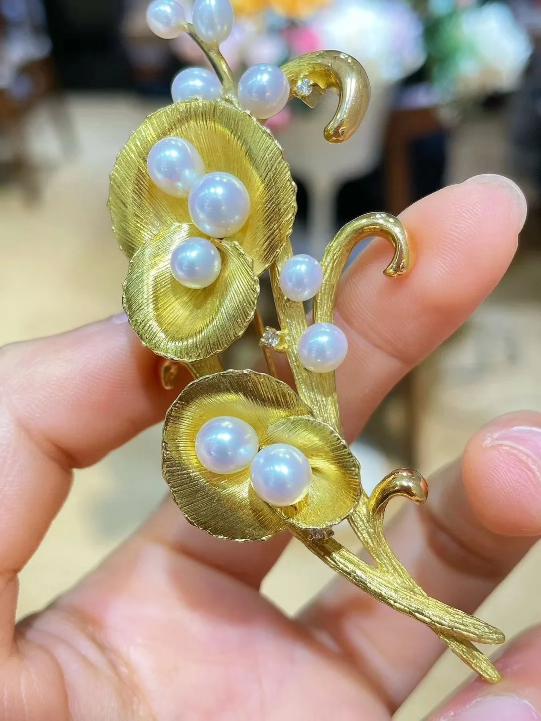 Sb3a9178b494647eaa0f6a558fa9e0f9ad natural sea water pearl brooch 18K yellow gold with diamond genuine gemstone fine women jewelry high quality free shipping