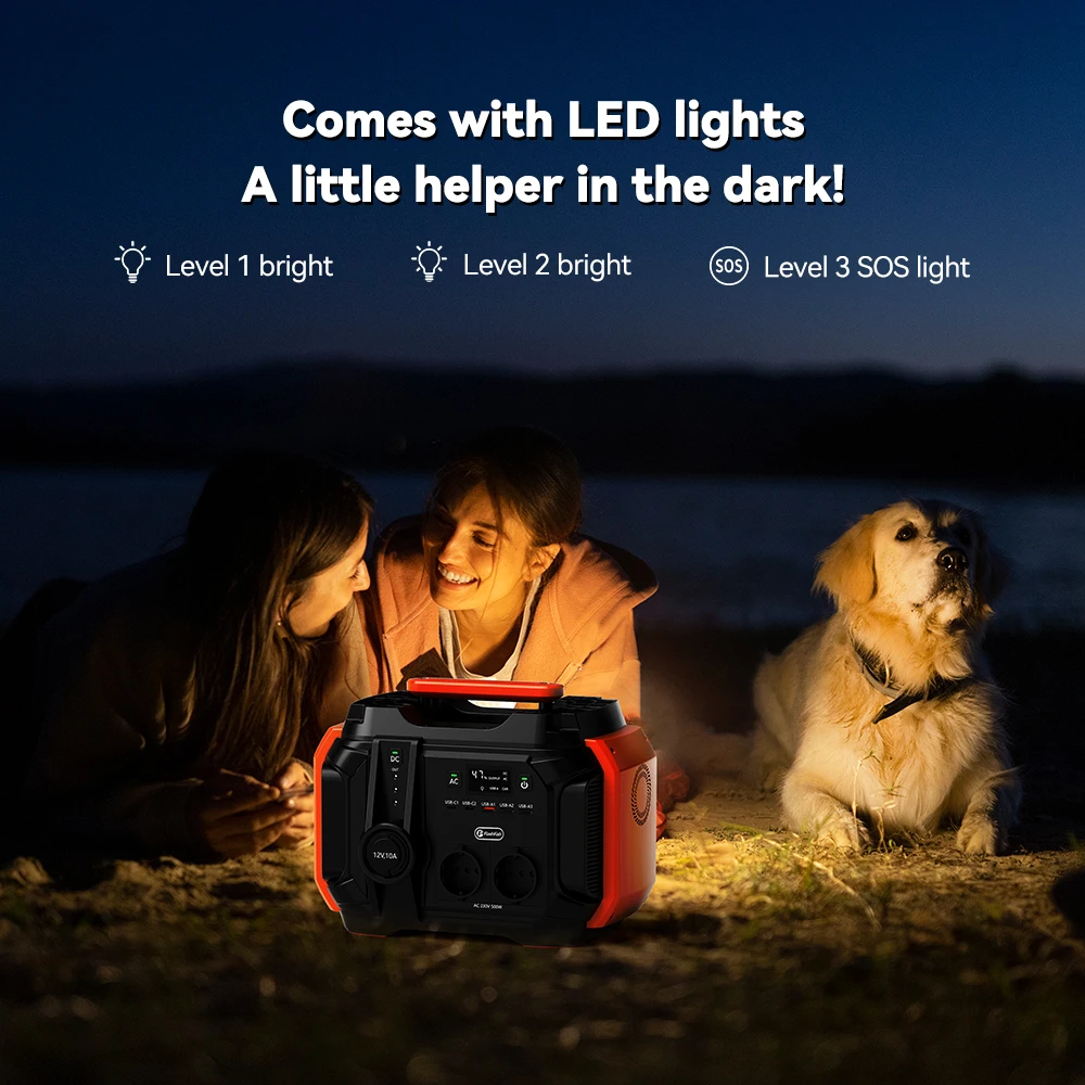 FF Flashfish AC 230V 500W(Peak 1000W) Portable Power Station EU Solar Generator 540Wh 120W DC Power Battery Camping Outdoor RV 6